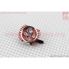 Фара дополнительная светодиодная - 4 LED с креплением, "компакт" КРАСНАЯ